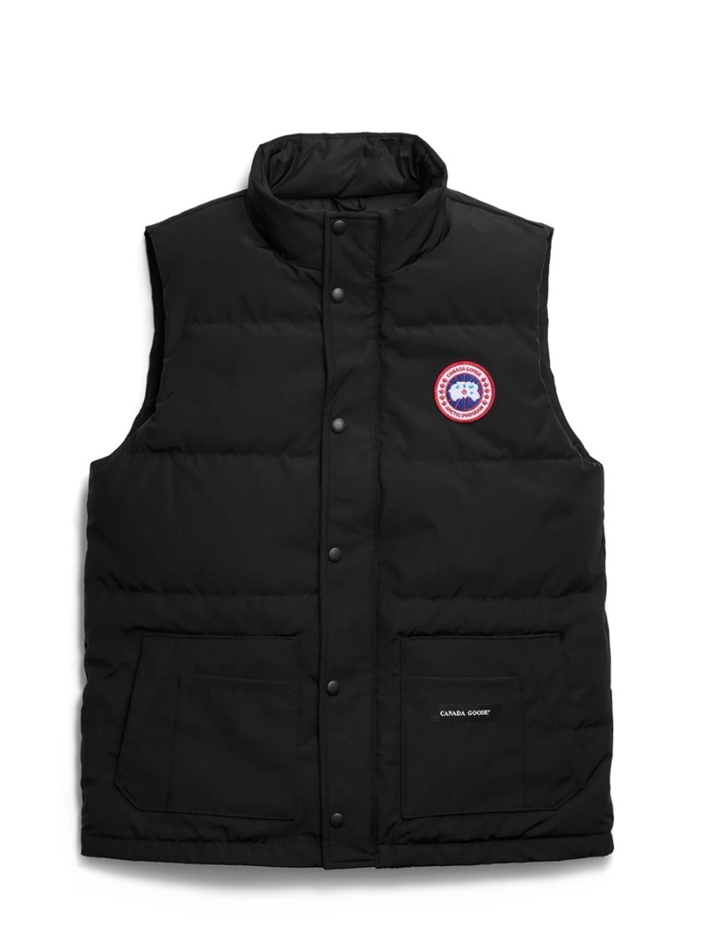 Canada Goose Black Quilted Down Vest with Logo Badge